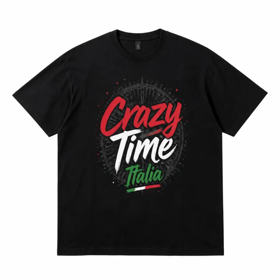 Crazy Time Italia T-Shirt Nero Tricolore